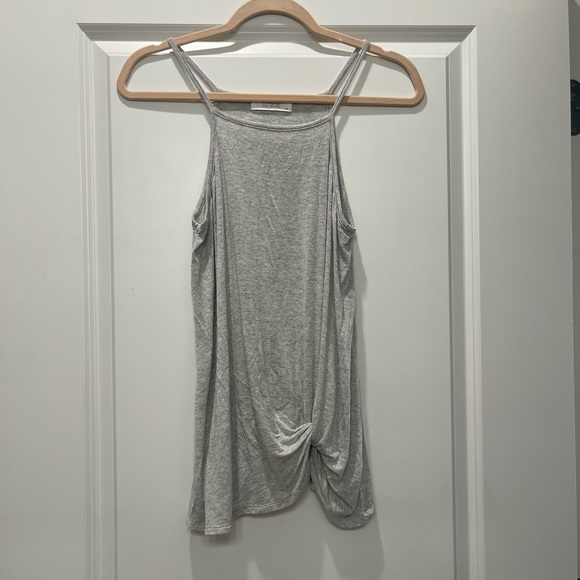 Mod On Trend | Gray Twist Tie Tank Top - Picture 1 of 3